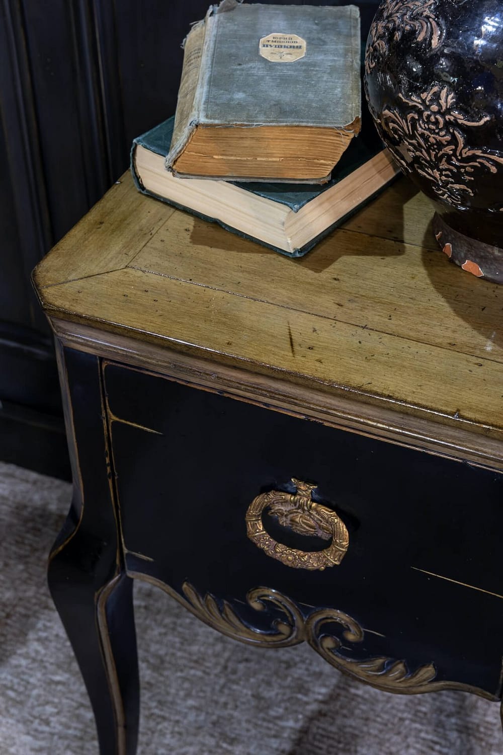 vintage coffee table on long legs with drawer