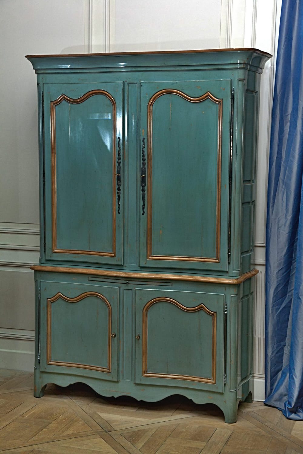 Wooden buffet in a classic style in the kitchen