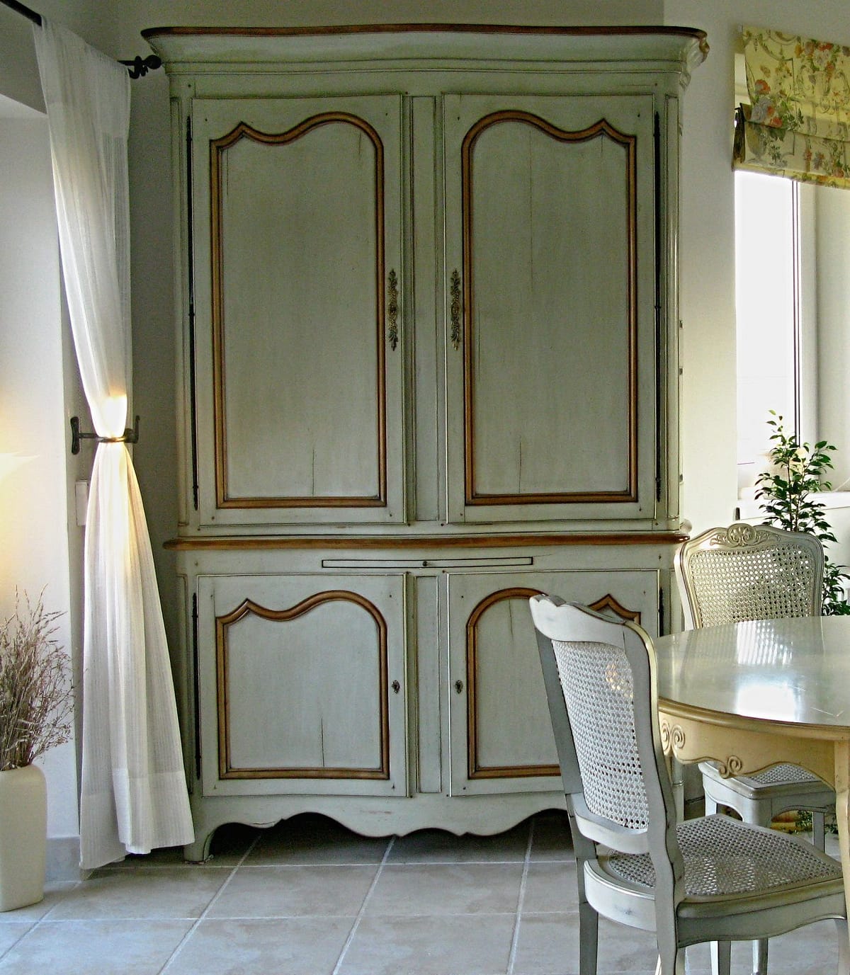 Wooden buffet in a classic style in the kitchen