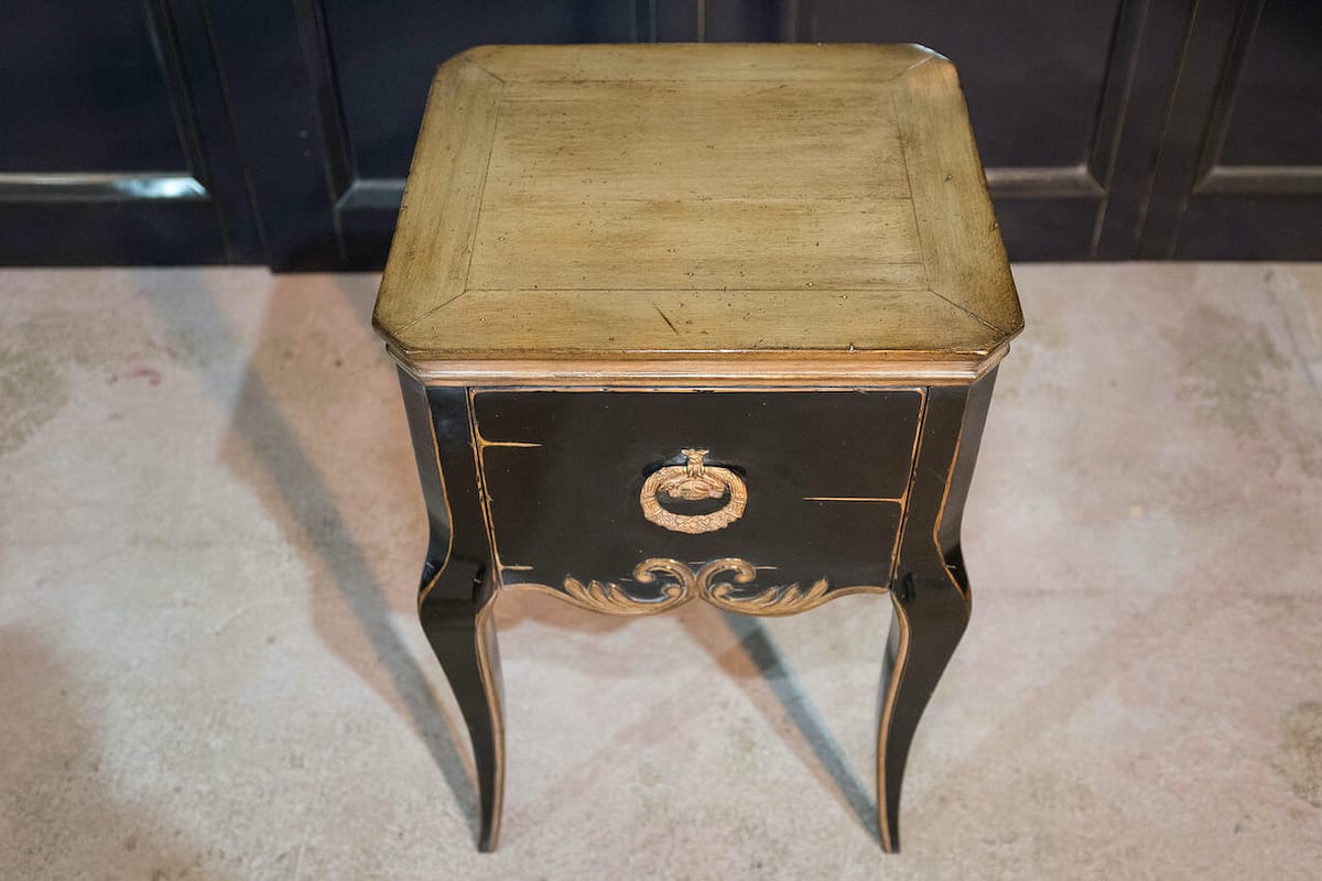 vintage coffee table on long legs with drawer