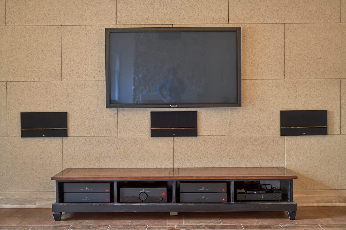 TV stand made of natural wood in vintage style