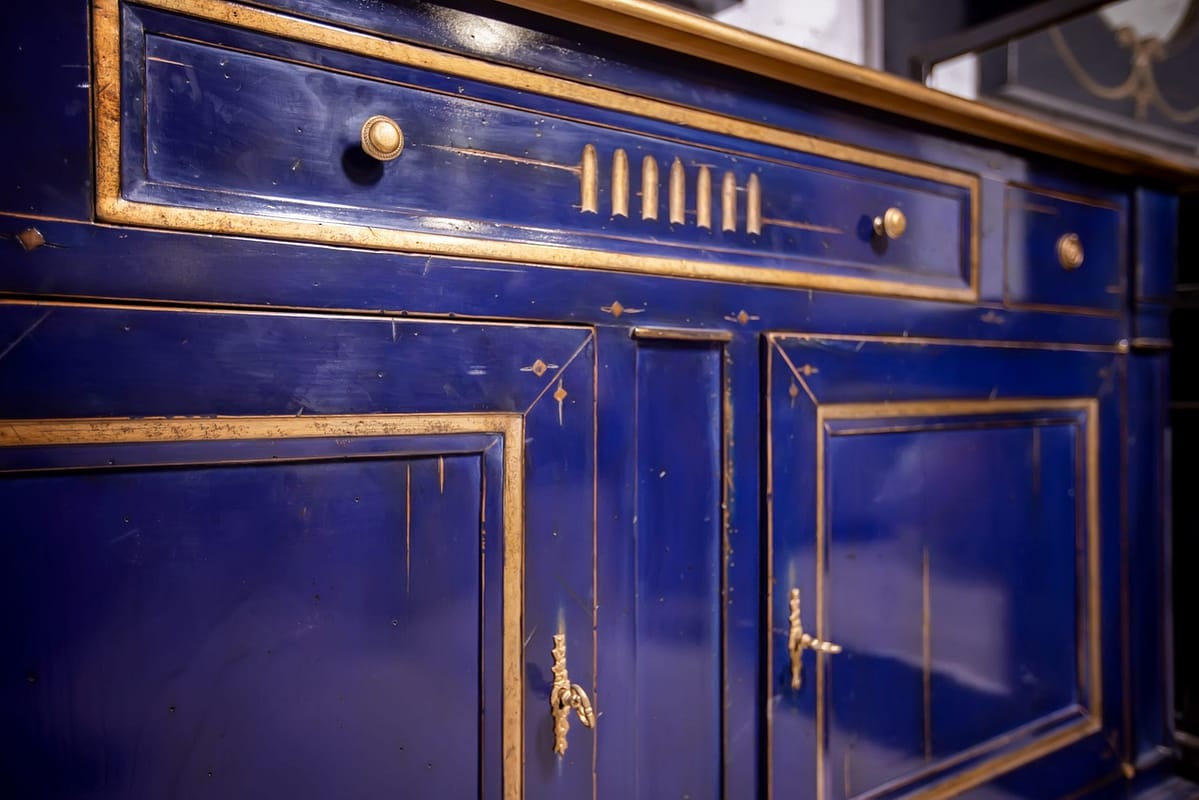 vintage buffet made of natural wood in the kitchen, dining room, living room to order