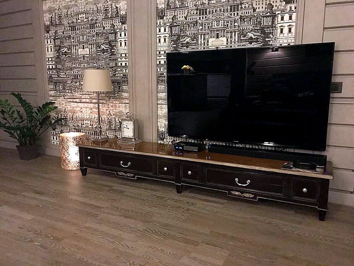 TV stand made of natural wood to order