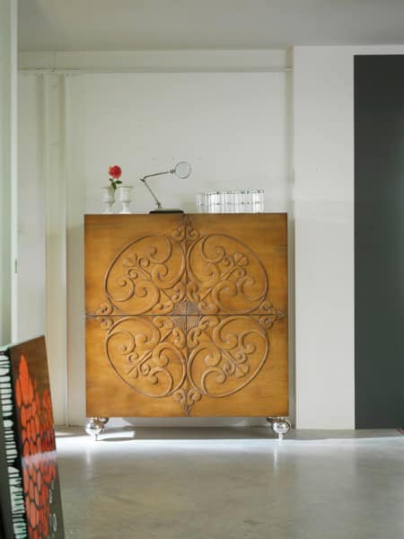 exclusive designer wooden chest of drawers with handmade carvings