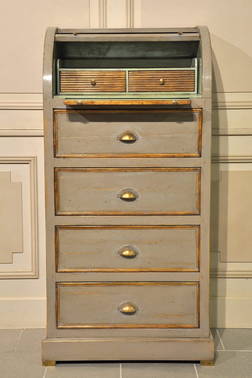 vintage wooden chest of drawers in the office